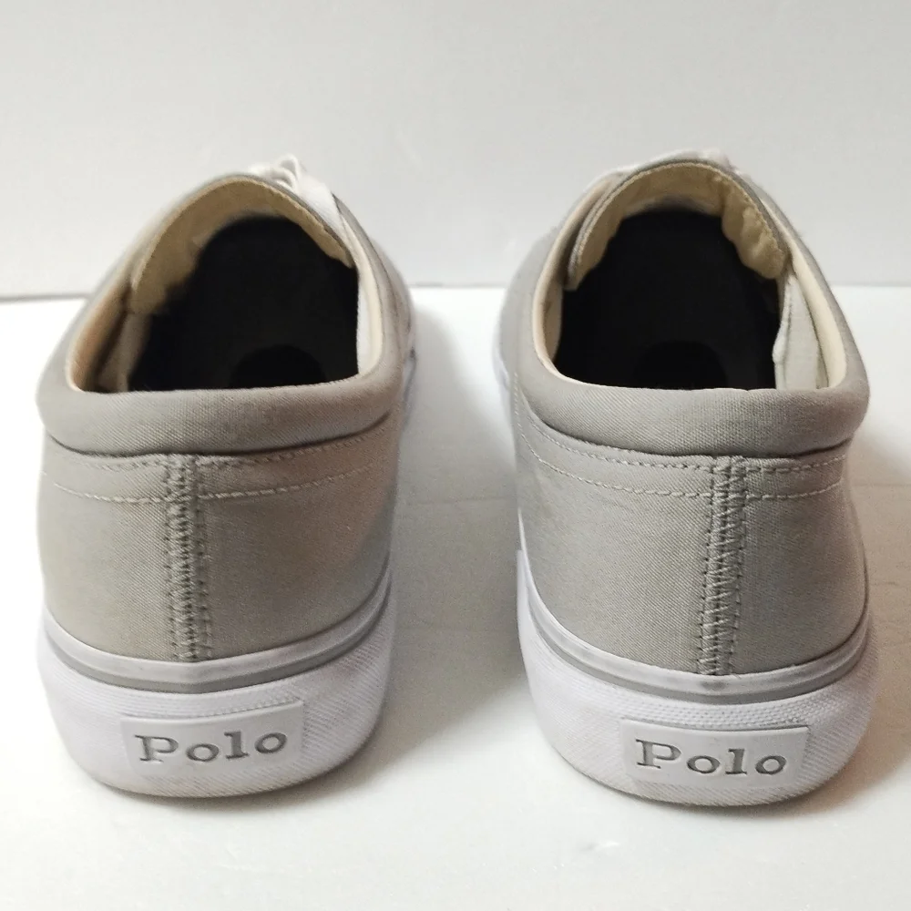 Polo Ralph Lauren‎ Canvas Sneakers Men's Shoes Size 12 Lace Up Gray Faxon X